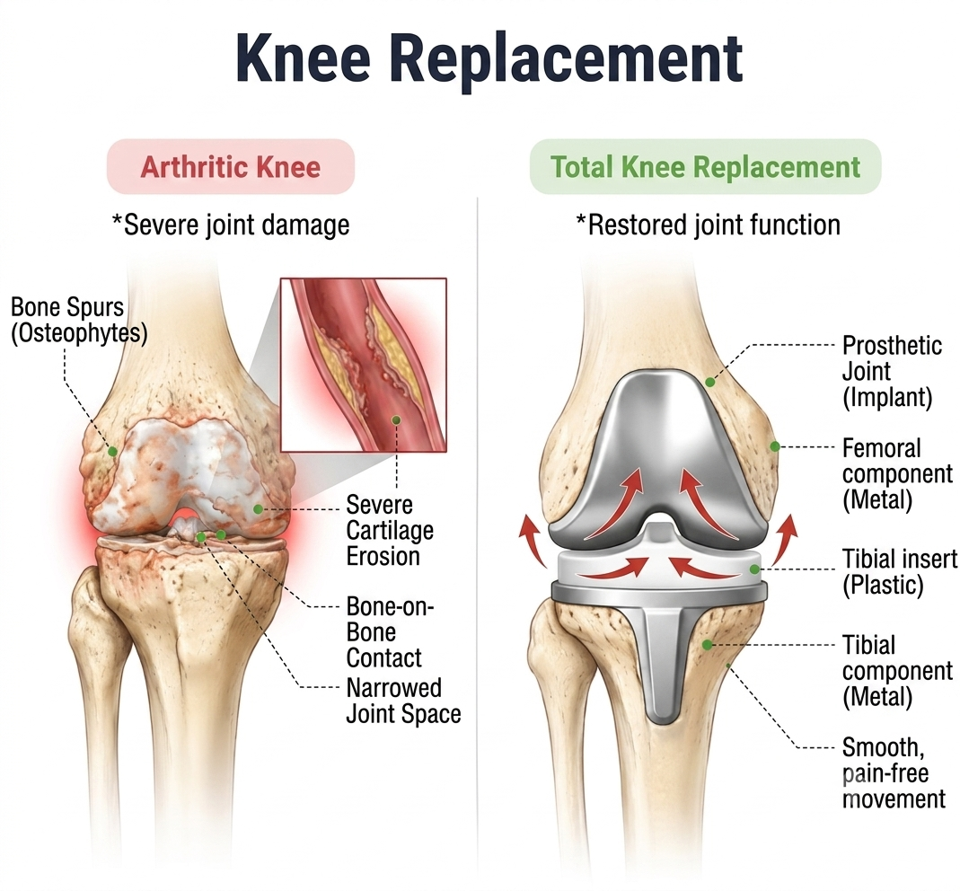 Knee Replacement — anatomy diagram